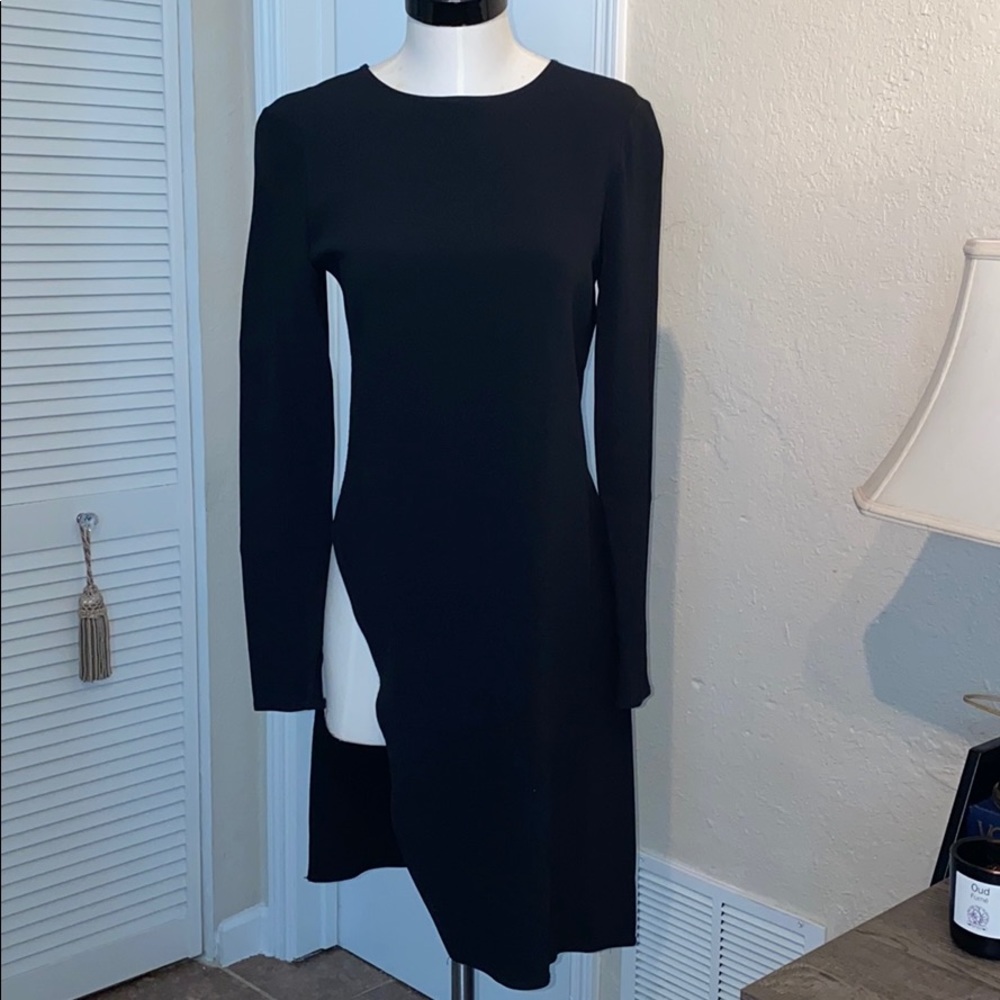 Zara Woman Studio Asymmetrical Tunic Small Black